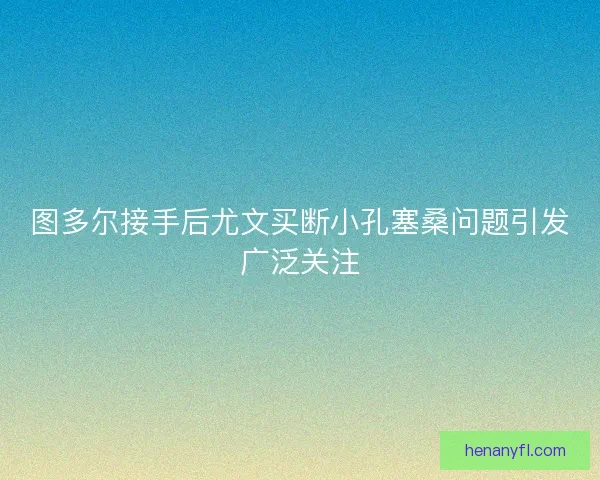 图多尔接手后尤文买断小孔塞桑问题引发广泛关注